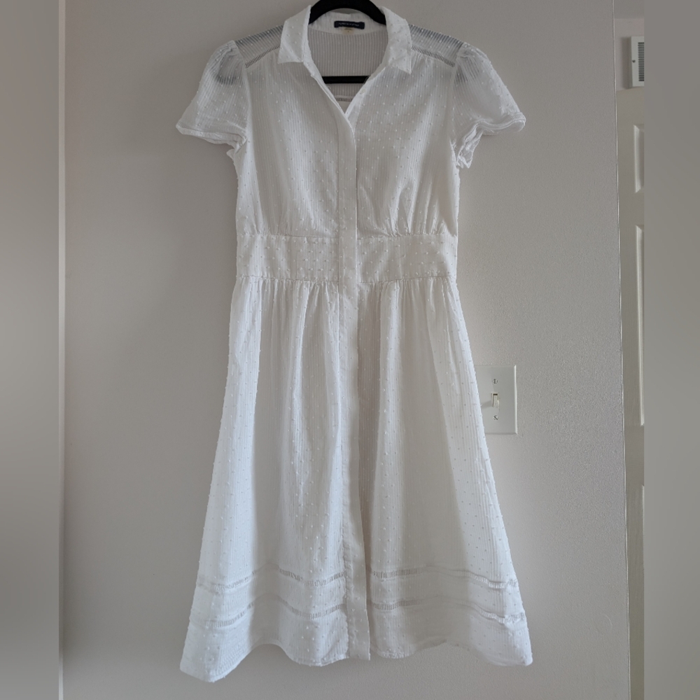 Tommy Hilfiger White Cotton Midi Dress
